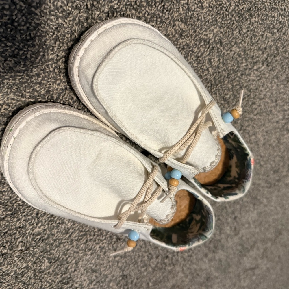 Hey Dude White Flats with Beaded Accents